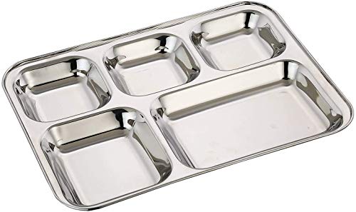 Thali en acier inoxydable rectangulaire et carré pour table indienne - 2