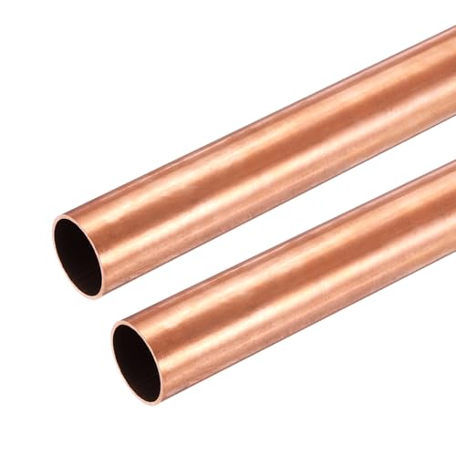 uxcell Copper Round Tube, 20mm OD x 1mm Wall Thickness x 100mm(4") Length Pure Copper Tube Seamless Metal Straight Pipe Tubing for DIY Crafts Industry Construction(Pack of 2)