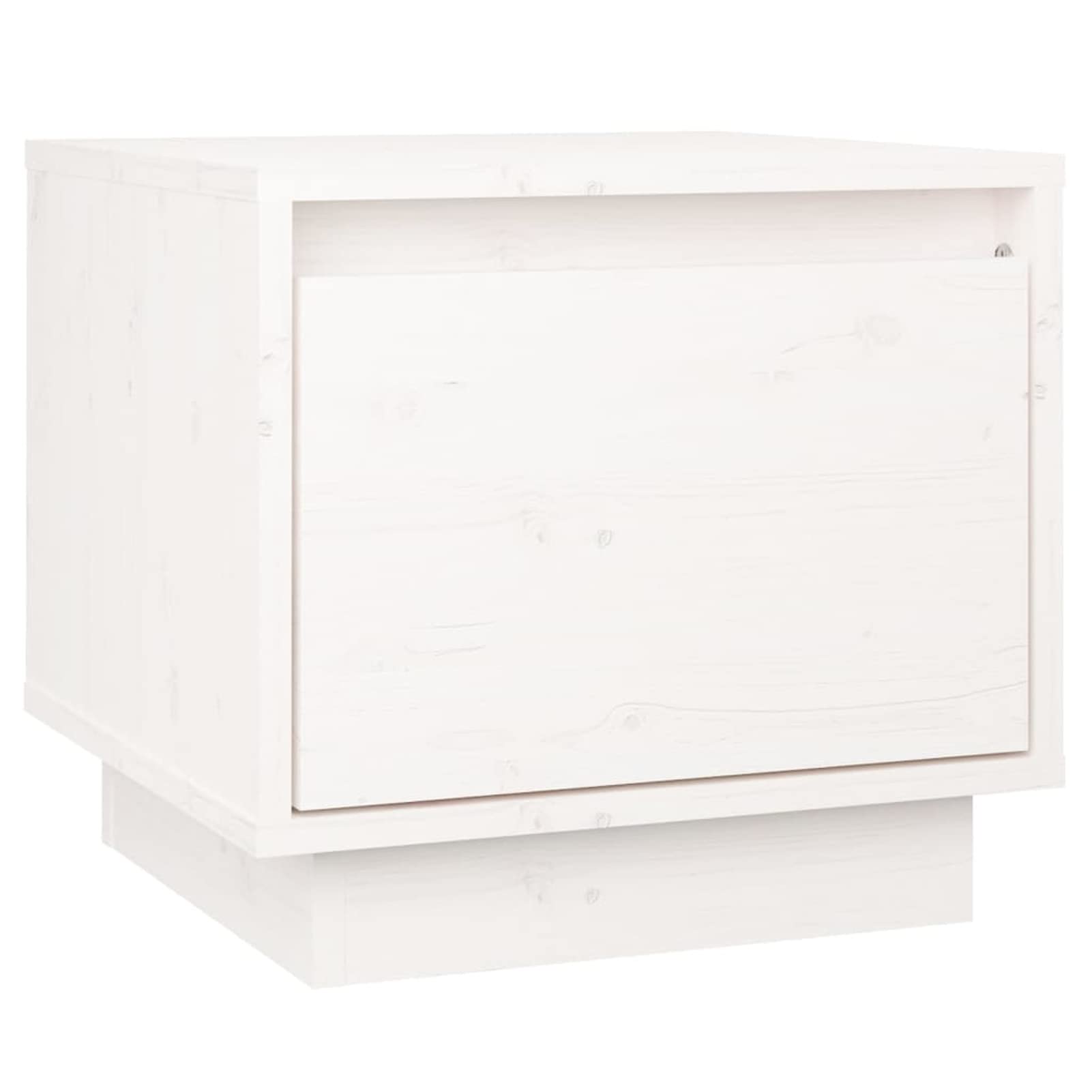 Homgoday Comodino bianco 35 x 34 x 32 cm in legno massello di pino, comodino, divano, tavolino, comodino, mobiletto portaoggetti per soggiorno e camera da letto, mobili da divano e tavolo, 2 pezzi