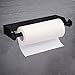 Stojaki na Ręczniki Papierowe Naścienny, Uchwyt na Rolkę Papieru pod Szafką, Stal Nierdzewna, Samoprzylepna bez Wiercenia,do Przechowywania Papieru Toaletowego i Ręczników, Czarny