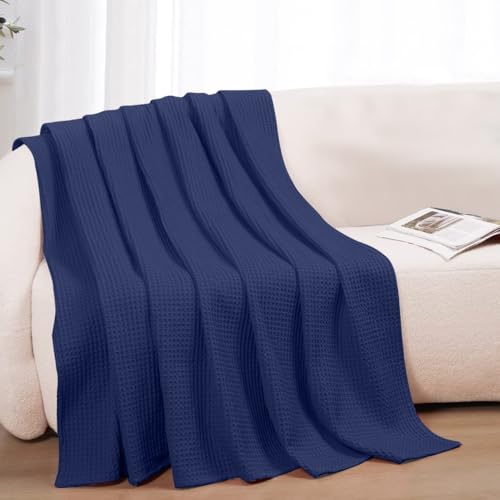 100% Cotton Blankets Throw Size for Bed - Waffle Weave