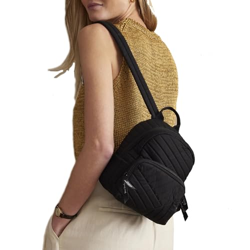 Image of Cotton Mini Backpack Purse, Black