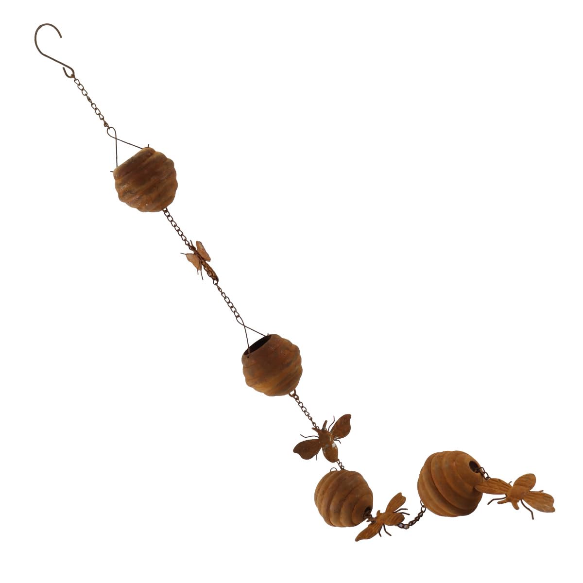 Alide Bee Rain Chain for Gutters Rainwater Collectors Decorative Downspout Diverter Garden Decoration with Hooks 117cm Iron