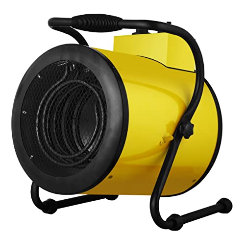 OPTIMEO OCI-S05 : Chauffage de chantier électrique industriel de 5000watts monophasé, intérieur et extérieur, waterproof et sécuritaire, prise 32A Cover