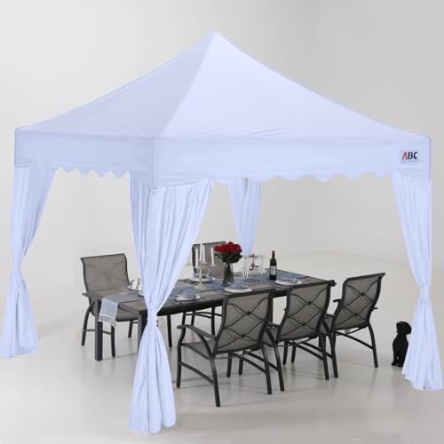 Image of ABCCANOPY Patio Pop Up Canopy Tent with Curtain 10x10 Event-Series (White)