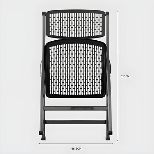 Image of MRC Lazer Folding Chair with Breatheable Nylon Seat for Space-Saving Design for Home, Office, and Dorm Rooms Kitchen,Work,Sturdy,Garden,Balcony,Restaurant Chair (Black)