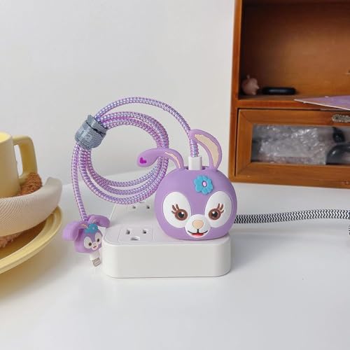 Image of Compatible with iPhone Charger Case Cover, Rabbit, Silicone, Funny Cartoon Character