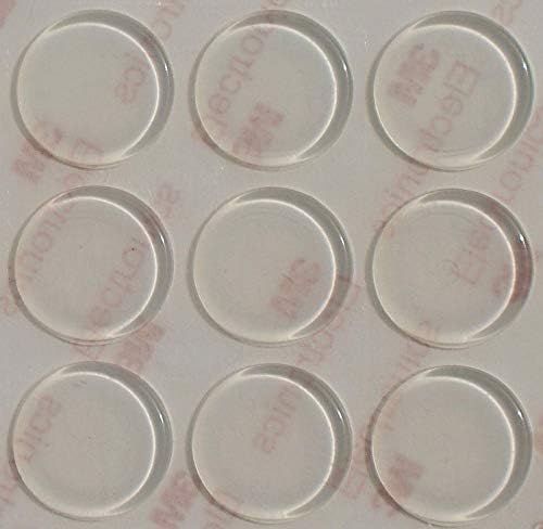 large RUBBER FEET ~ 30mm x 2mm ~ Self Adhesive STICKY PADS Dots STOPPERS Bumpers ~ Anti Bang Anti Scratch Furniture Protectors ~ Clear, Black, White (12, Clear)