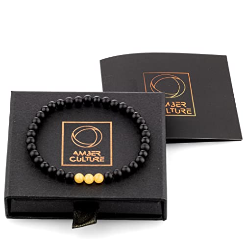 Image of Amber Culture Amber Stretch Bracelet - Handmade 5mm Beads 100% Baltic Natural Baltic Amber Stone - Unisex with Gift Box Multiple Colors