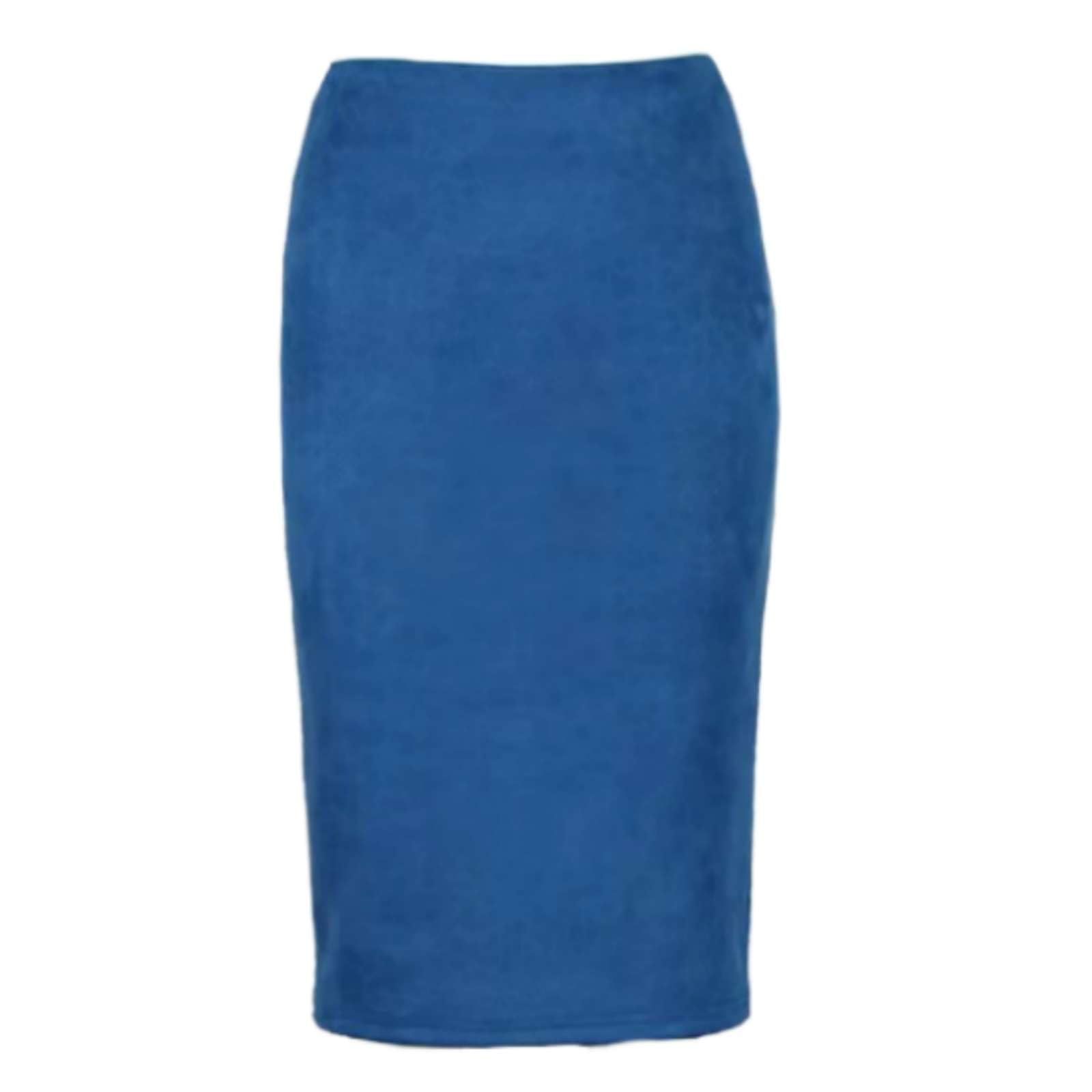 Jupe d'hiver en daim extensible bleu taille 44 Neophil confortable - 5