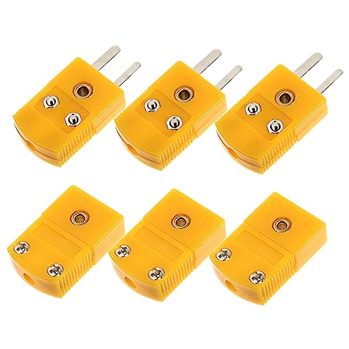 3 Sets Thermocouple Plug Temperature Sensors Electric Wire Connector Thermocouple Joint K Type Plug Male and Female Plugs Thermocouple Connector k Type Yellow Plastic MUCKLILY