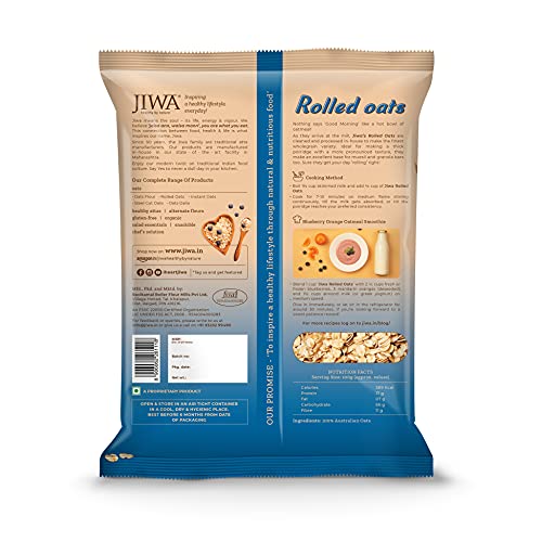 Image of JIWA healthy by nature Rolled Oats 750 g, (Gluten Free) (Pack of 2)