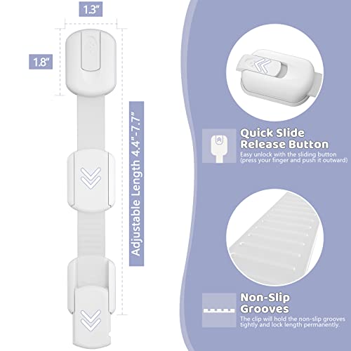 10 Pack Baby Proof Cabinet Latches Childproof Drawer Latches With 6 Extra 3M Adhesives, Adjustable No Drilling Child Safety Cabinet Locks Straps Baby Drawer Locks For Kids Baby Safety #TOP3