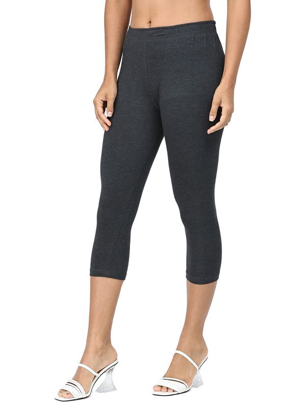 Image of Robinbosky Premium Stretchable Cotton Capri Legging for Women | Suitable for Formal wear & Casual wear | High-End Elastic Makes. The Leggings Squat Proof and Durable for Travel, Yoga, & Workout.