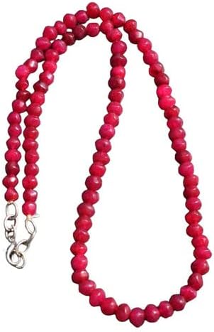 162 Cts Single Strand Red Ruby Beaded Faceted Womens Necklace Jewelery CHIK_NECKLACE-31659