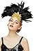 BABEYOND Women's Black Feather Headband Indian Crystal Headpiece Fascinator Carnival Headpiece Pageant Headband