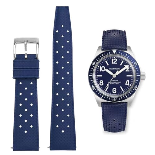 AIYIRUO FKM Goma Correa de Reloj Fluorada 18mm 20mm 22mm Suave y Duradero Correa Rápida Correa de Reloj de Estilo Tropical Correa de Reemplazo Reloj de Buceo Also for Omega X Swatch X Blancpain