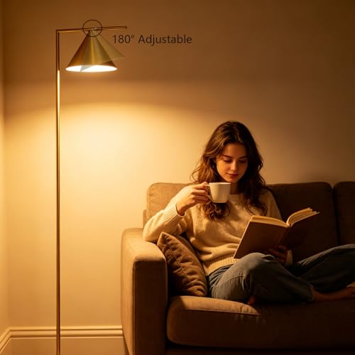 Lampe sur pied rétro à intensité variable et interrupteur intégré - 7