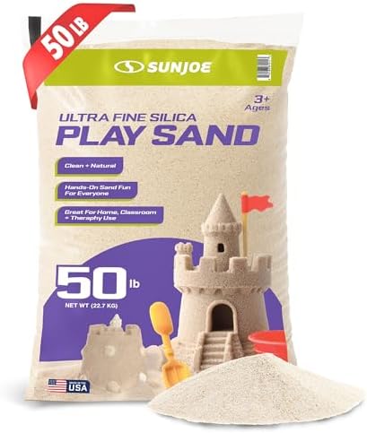 Sun Joe Silica Play Sand for Sandbox, Sensory Table & Gardens, Ultra Fine, 50 Lb Bag - Indoor & Outdoor Craft Accessory for Molding, Digging & Sculpting, PLYSAND50 — view 8