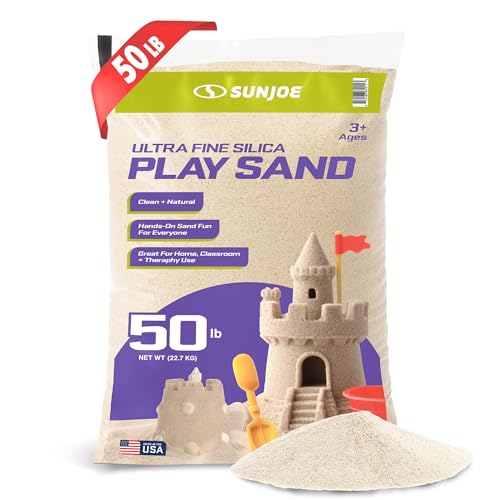 Image of Sun Joe 119 Pack Silica Play Sand for Sandbox, Sensory Table & Garden Spaces, Ultra Fine, 50 Lbs - Natural Craft Accessory for Molding, Digging & Sculpting - Ideal for Indoor and Outdoor Use