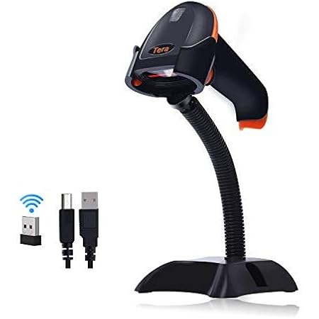 Amazon Tera ワイヤレスバーコードリーダー 1次元 2次元シンボルに対応 日本語qr Gs1 液晶読み取り バーコードスキャナ スタンド付き 手持ち型 バーコードスキャナー 文房具 オフィス用品
