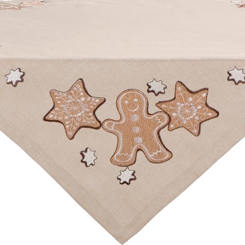 REDBEST Mitteldecke Lebkuchen beige Größe 110x110 cm - mit...