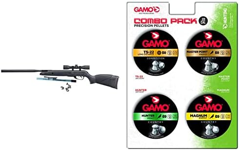 Gamo Wildcat Whisper Air Rifle .22 Cal, Black & Unisex Adult Classic air Rifle Pellet Bullets Ammunition Gun pellets BBS, Pellet, 22 Caliber US