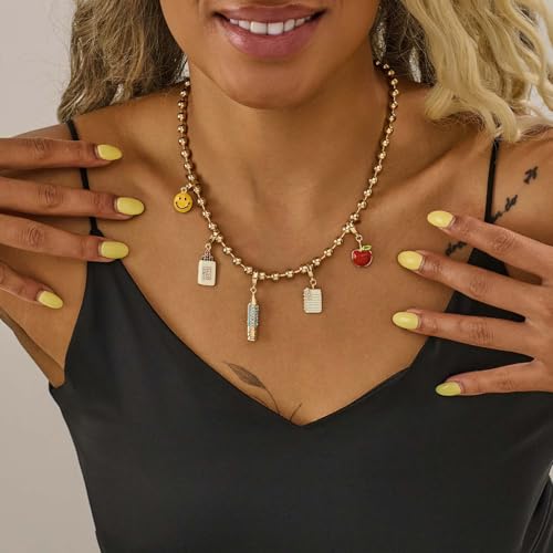 Gold Charm Necklace for Women Pendant Necklace Beach Accessories Western Jewelry Interchangeable Pendant Design Necklace Personalized Gift for Her3