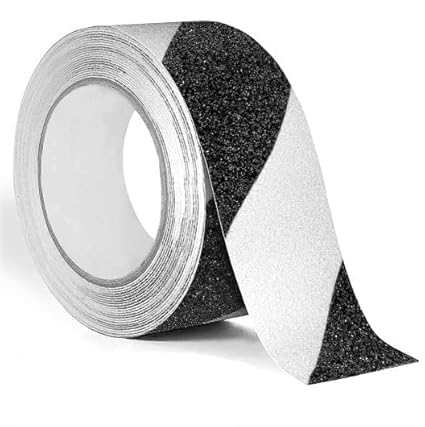 Image of JSITON Anti Slip Tape Black 50mm x 3m for Floors & Stairs (Black-1) | PET Material, Solvent Acrylic Adhesive, Waterproof, Indoor & Outdoor Use, Fall Resistant