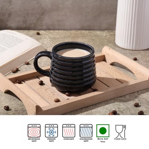 Image of Coffee Mug Set of 6, Tea Cups, Microwave Safe Coffee Mugs, Ceramic Tea Cups,Home & Office Use, Every Occasion and Gift - 250 ml Each