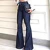 Pantete Womens High Waisted Bell Bottom Jeans Denim High Rise Flare Jean Pants with Belt