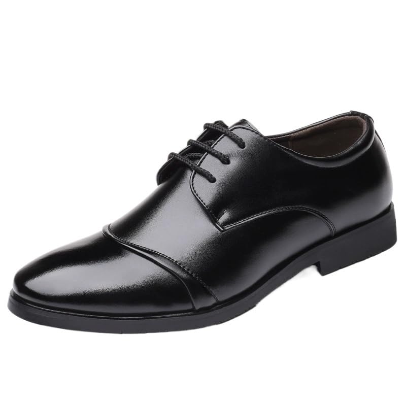 Mens British Lace-Up Business Casual Leather Work Shoes Wedding Dress Office Formal Footwear Stylish Comfort
