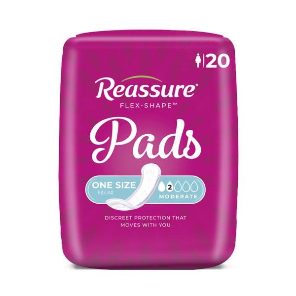 Reassure Flex-Shape Pads, Moderate Absorbency - 1 Case (100 Total Count)