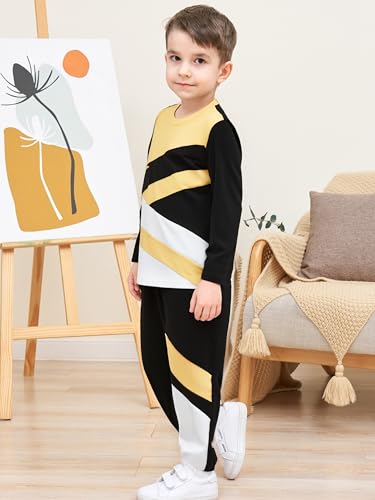 Image of Boy Clothes Plant Camouflage Pants LA Letter Print Top Sweatsuit Fall Boys Outfits Set
