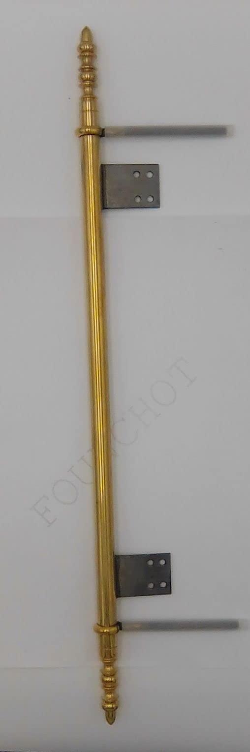 Fiche laiton poli à lames - Entraxe lacets : 448 - Entraxe lacets et lames : 384 - Longueur totale : 580 mm - DUBOIS