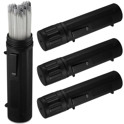 Zonon 4 Pcs Welding Rod Storage Tube 14 Inch Electrode Welding Rod Holder Container Airproof and Waterproof for Canister(Black)