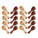 Janasiba Lot de 20 petites cuillères en bois - Mini épices - Épices - Sel - Miel - Cuillères à thé - Café - Thé - Confiture - Moutarde - Glace