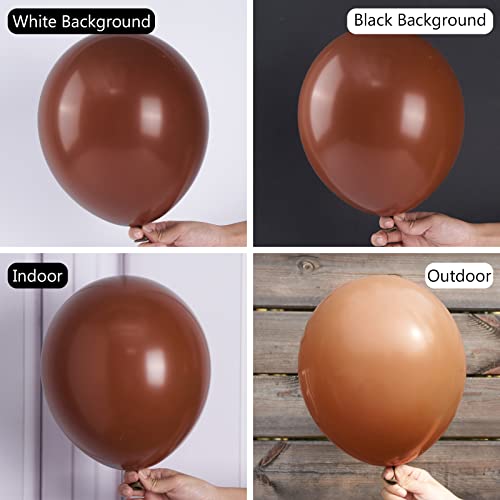 Image of PartyWoo Brown Balloons 51 pcs 12 Inch Dark Brown Boho Neutral Coffee Latex Helium Balloons for Wedding Baby Shower Gender Reveal Graduation Safari Woodland Birthday Party Decorations Brown-F08