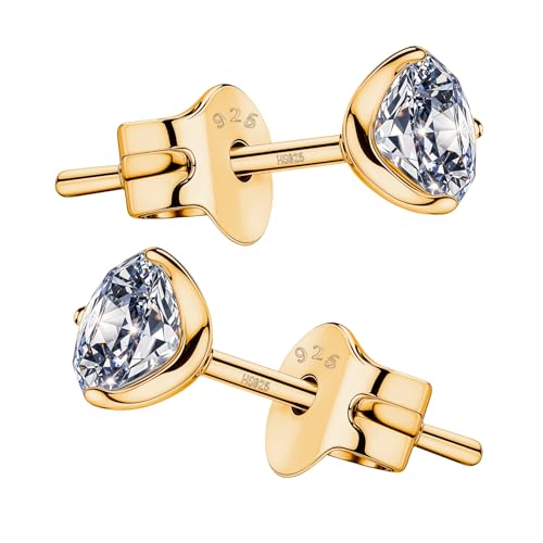 Image of HIGHSPARK 925 Silver inchSparkling Martini inch Solitaire Earrings | 92.5 Sterling Silver and Diamond like Brilliance Sparkling Zirconia | Lovely Gift