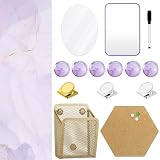 Harloon 15 Pcs Locker Decoration and Organizer Kit,Purple Marble Texture