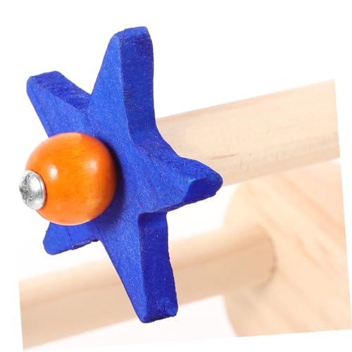 SEWOART Bird Perch Wheel Toy Natural Wooden Rotating Climbing Stand for Parrots Budgies Cockatiels Interactive Toy for Cage Encourages Exercise and Coordination - Image 3