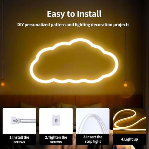 YeahBoom 5M COB LED Streifen,220V Direktanschluss mit Eurostecker,Warmweiß 3000K,Hohe Dichte Flexibler Wasserdicht LED Strip,für Schlafzimmer Schrank Zuhause Party Dekoration