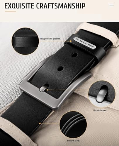 Image of Urban alfami Men's Genuine Leather Belt for Men | Formal /Casual | Sizes are 28 to 46 Inches Waist size