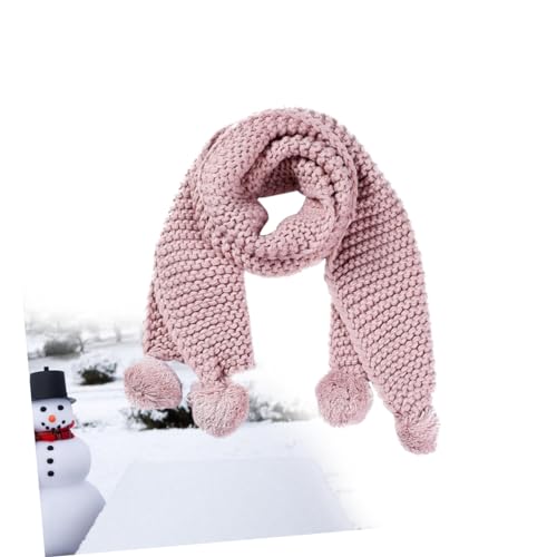 SAFIGLE Cute Child's Winter Scarf Knit Woolen Fuzzy Balls Cozy and Warm for Boys/girls3