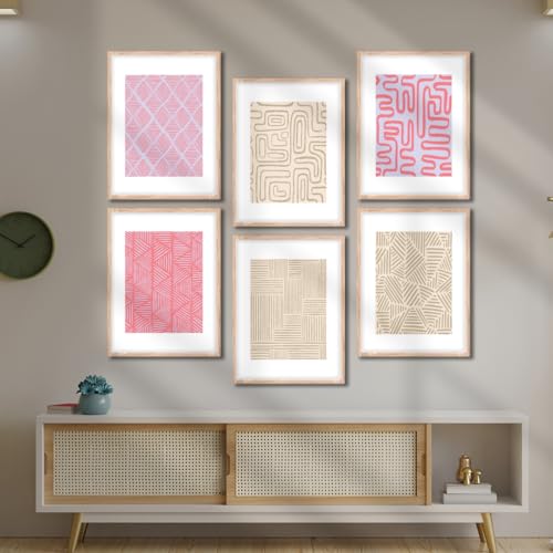 Image of NoWorries Wall decor Paintings for living room - Premium Modern art Wall Poster Paintings for Home Decoration (Pattern-Minimal art) Set of 6 (10x13 inches, ART ATTACK-8)