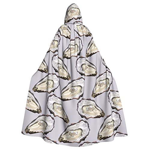 VIAGGIANDO Tasty Oysters Unisex Adult Cosplay Costumes Masquerade Cape Fashion Party Hooded Cloak Black