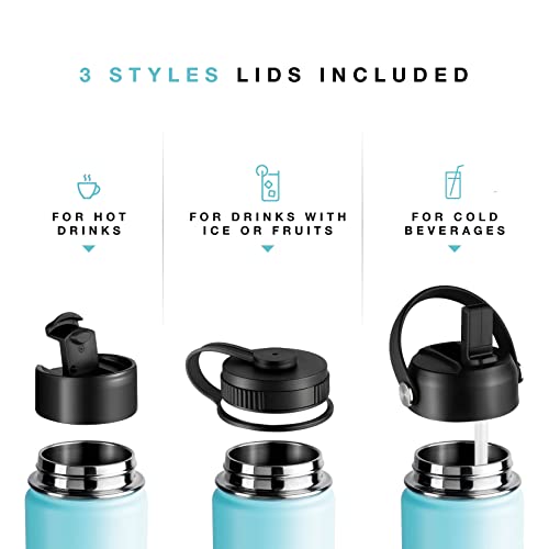 Brewberry Stainless Steel Sports Bottle And Travel Mug For Hot And Cold Beverages, Wide Mouth, Double Wall Insulated Hydration Sports Water Bottle For Hiking, Biking, And Activities, 22 Oz Bpa Free #TOP5