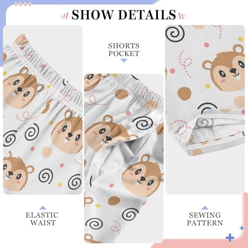 ZZXXB Cartoon Squirrel Boys Long Pants Soft Trousers Elastic Waist Kids Lounge Bottoms with Pockets S-XL4