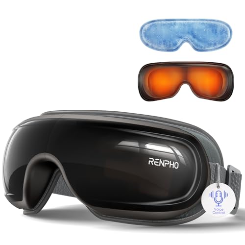 RENPHO Eye Massager with Heat and Cooling Voice Control, Fathers Day Dad Gifts for Husband Men, FSA Eligible HSA, Massaging Eye Mask for Migraine Headache Dry Eyes and Stress Relief - Eyeris 3