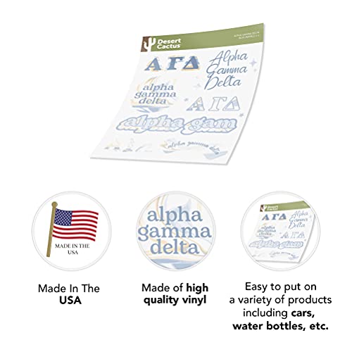Alpha Gamma Delta autocollant marbré imperméable en feuille complète - 5